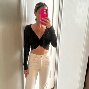 Twisted black crop top